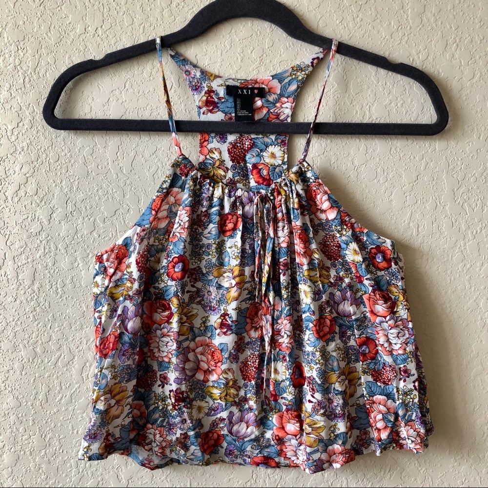 Forever 21 Floral Halter Neck Tank Top
